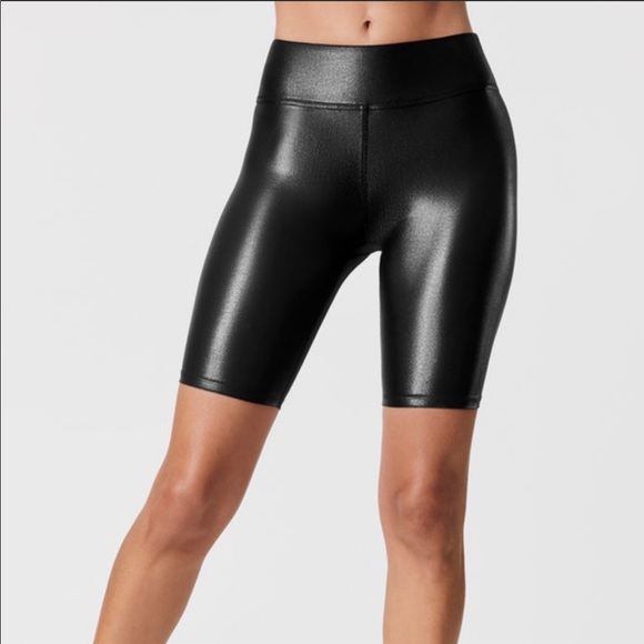 Carbon38 Pants - Carbon38 High Waisted Takara Biker Shorts Black